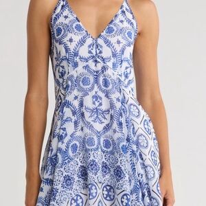 Reiss Blue High Low Sleeveless Dress